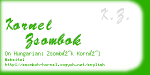 kornel zsombok business card